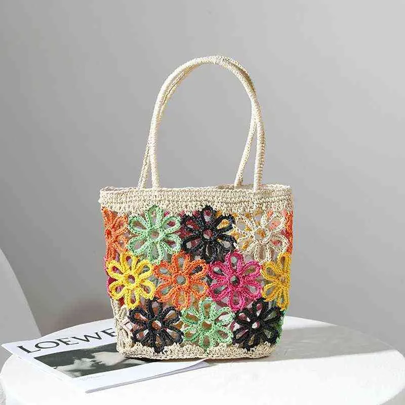 Evening Bag Straw Woven Bag Summer Hollow Out Flower Women Portable Seaside Holiday Beach High Quality Designer 20220607