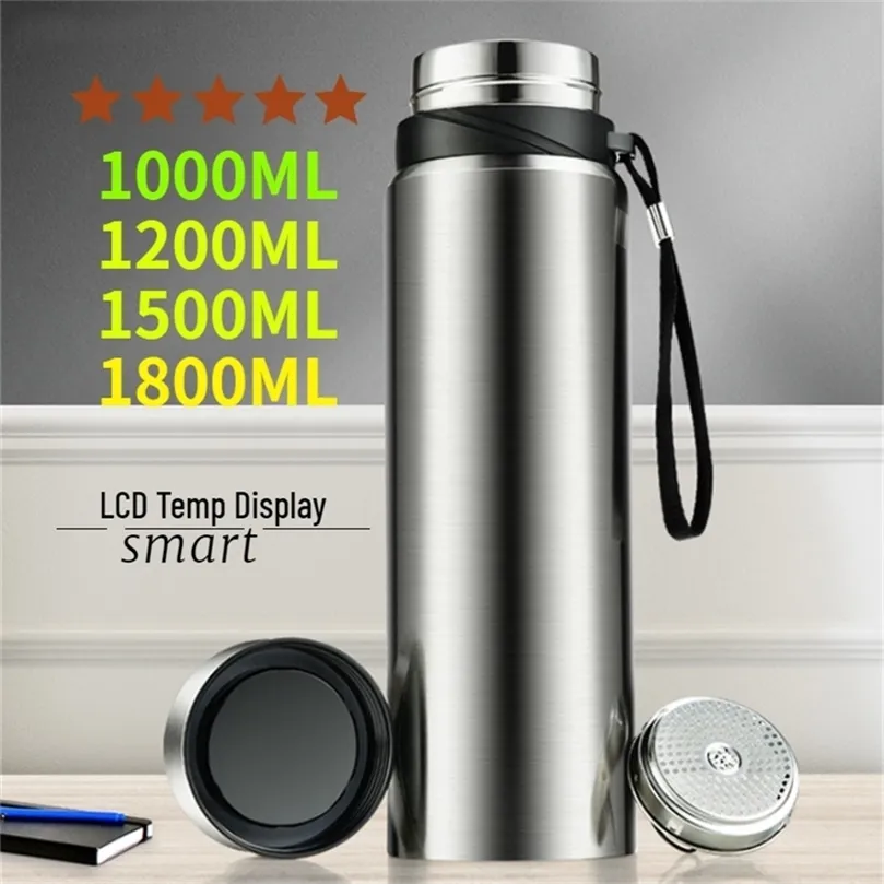 Thermo Pot Thermos Bottle 1500 1800ML Doppia parete in acciaio inossidabile con isolamento sottovuoto Bicchieri Tazza termica Bottiglia d'acqua 220423