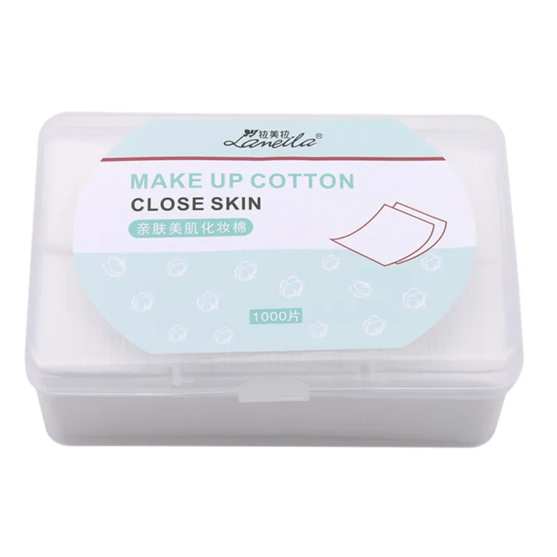 Maquillage doux pour la peau Tissu non tissé en coton Section mince 1000 pièces Maquillage en coton hydratant Outil de beauté dissolvant confortable