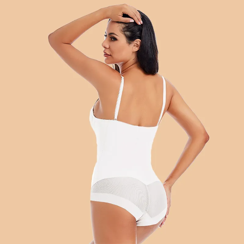  Underwire White Bodysuit Women Shapers Stretch Solid