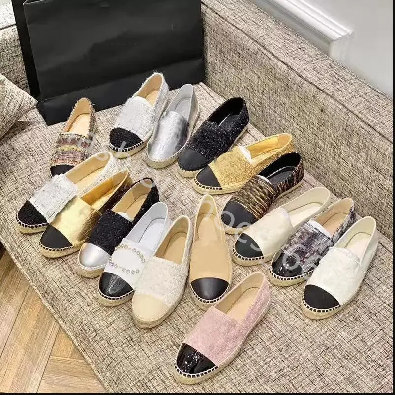 30 colori di lusso casual scarpe da donna espadrillas estate designer donna piatta spiaggia mezze pantofole moda donna mocassini pescatore scarpe di tela con scatola taglia 35-42