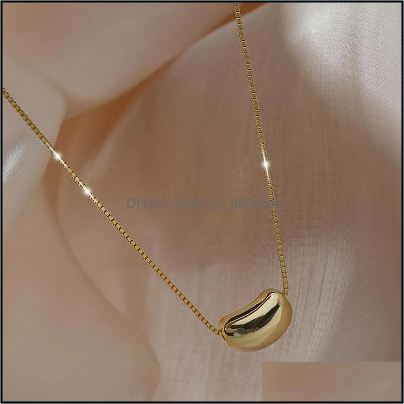 Acacia Pea Bean Pendant Necklace For Women Fashion Wedding Party 925 Sterling Silver Plating
