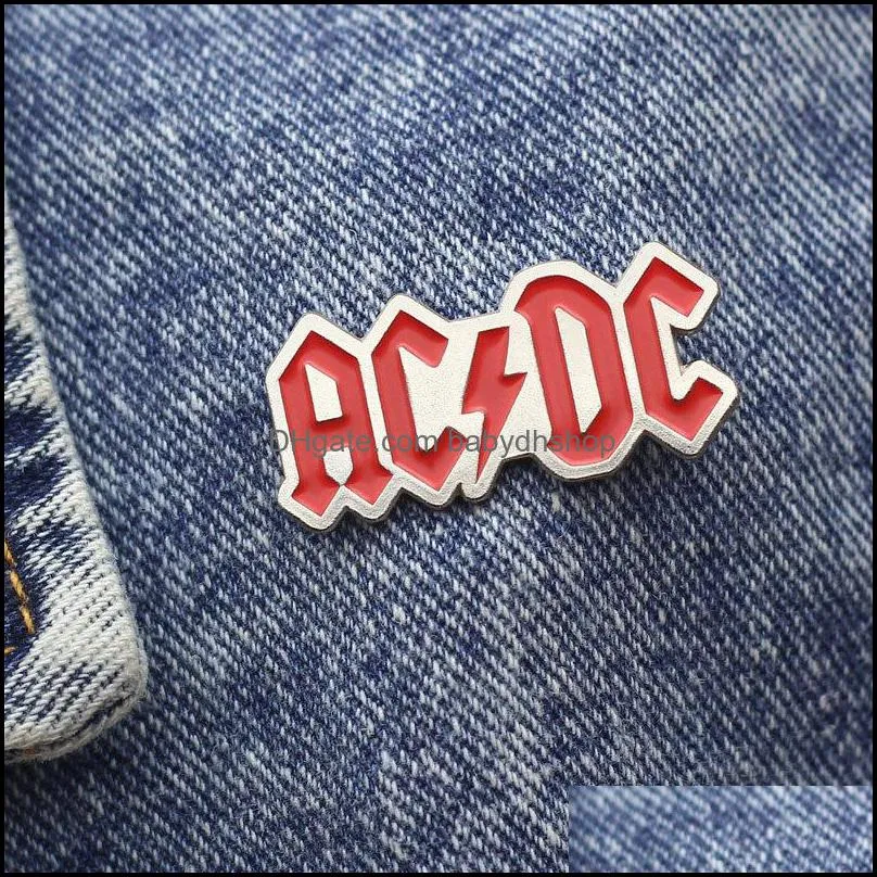 Interesting ACDC Music Cartoon Brooch Metal Enamel Lapel Badge Collect Denim Jacket Backpack Pin Given Friends And Fans Gifts