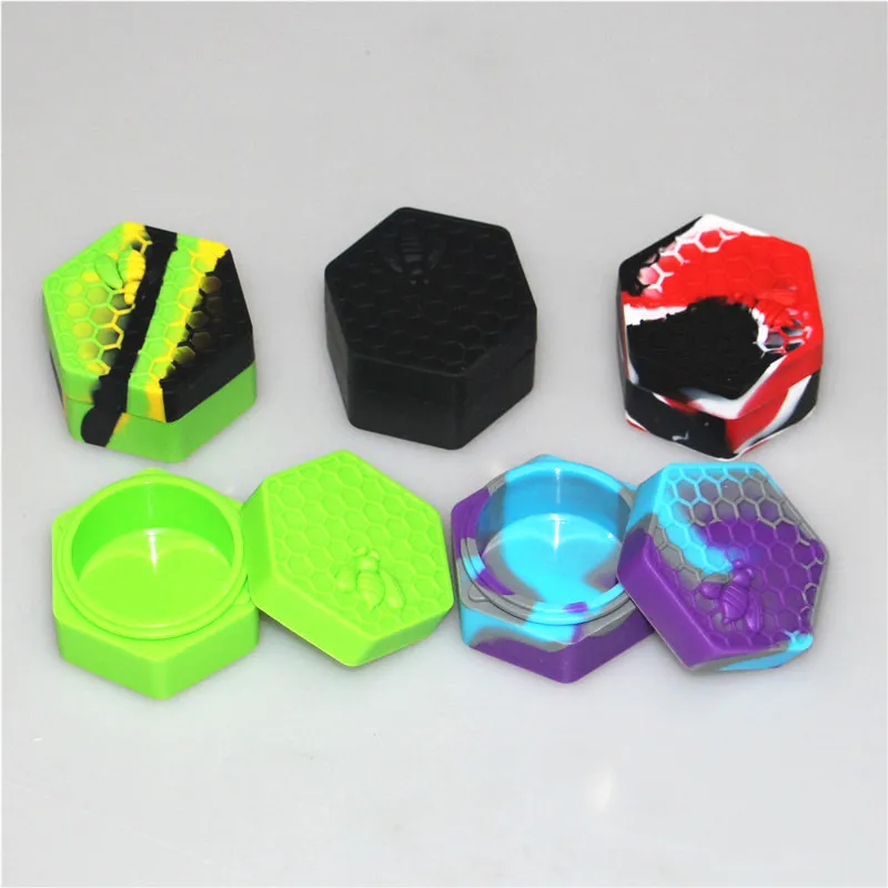 26 ml FDA Food Grade Silicone Box Contenedor de cera Jarras antiadherentes Container Dab Honeybee Silicone Case