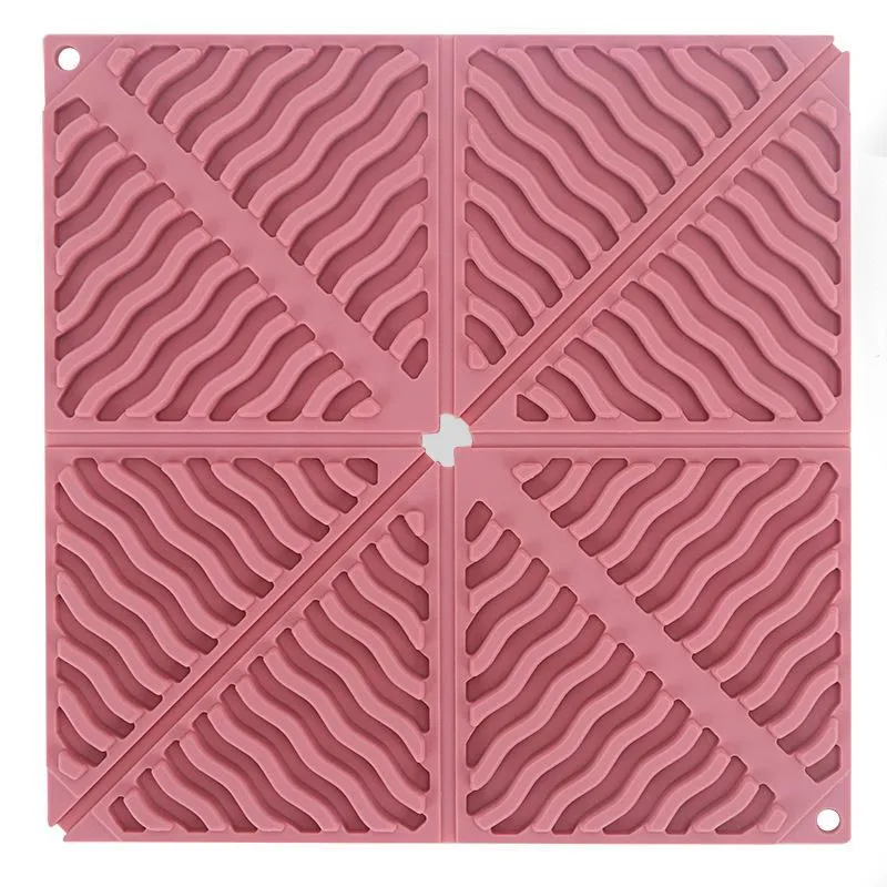 Foldable Silicone Kitchen Mat Pot Dish Bowl Insulated Placemats Waterproof Non-Slip Soft Table Coaster for Kitchen