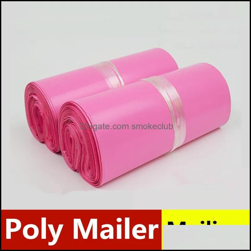 17 * 30 cm Poly Mailer Plastikowe Torby Opakowania Lot Produkty Poczta przez Kurier Magazyn Dostawy Pocztowa Samoprzylepna Pakiet Dostawa Dostawa 2021 TR