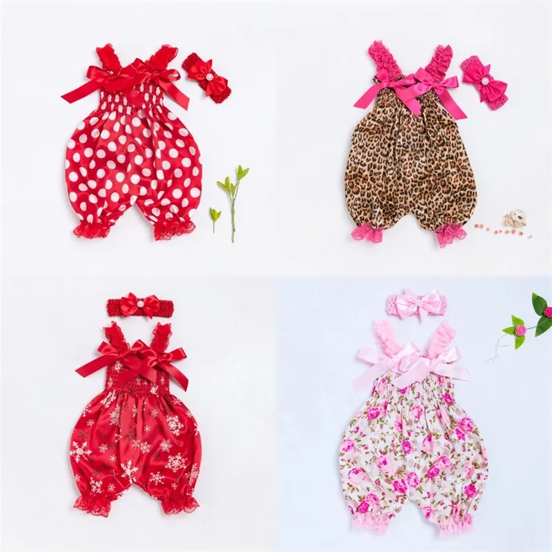 Nouvelles filles été dos nu barboteuse bébé à lacets Bloomer combinaison infantile Pâques imprimer polyester nouveau-né photographie Costumes accessoires 976 E3