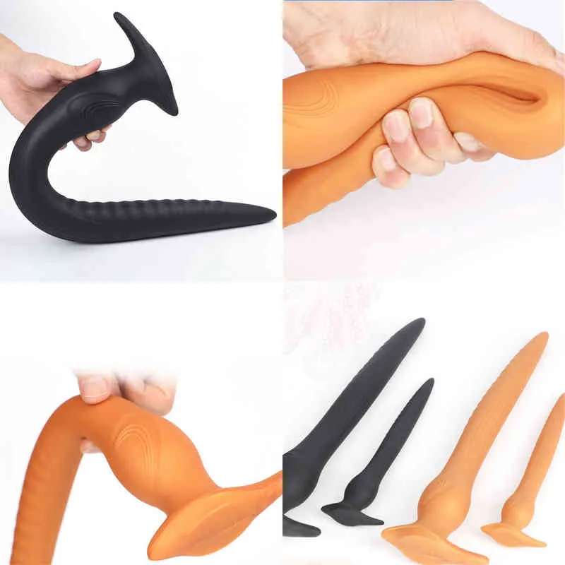 NXY anal Toys New 55cm Long Plug Silicone Big Butt Plugs Dildo Vaginal Stimulation Prostate Massager Anus Sex For Men Women Product 220506