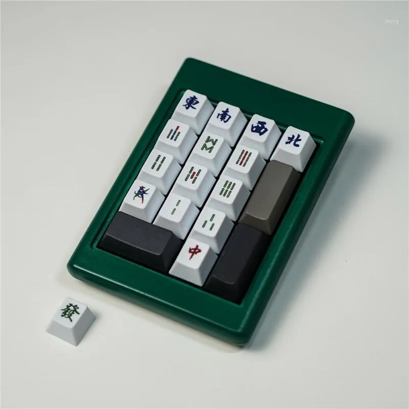 Mahjong KeyCaps PBT Boya Süblimasyon Kiraz Profili Tüm mekanik klavye için ek tuşları 1U