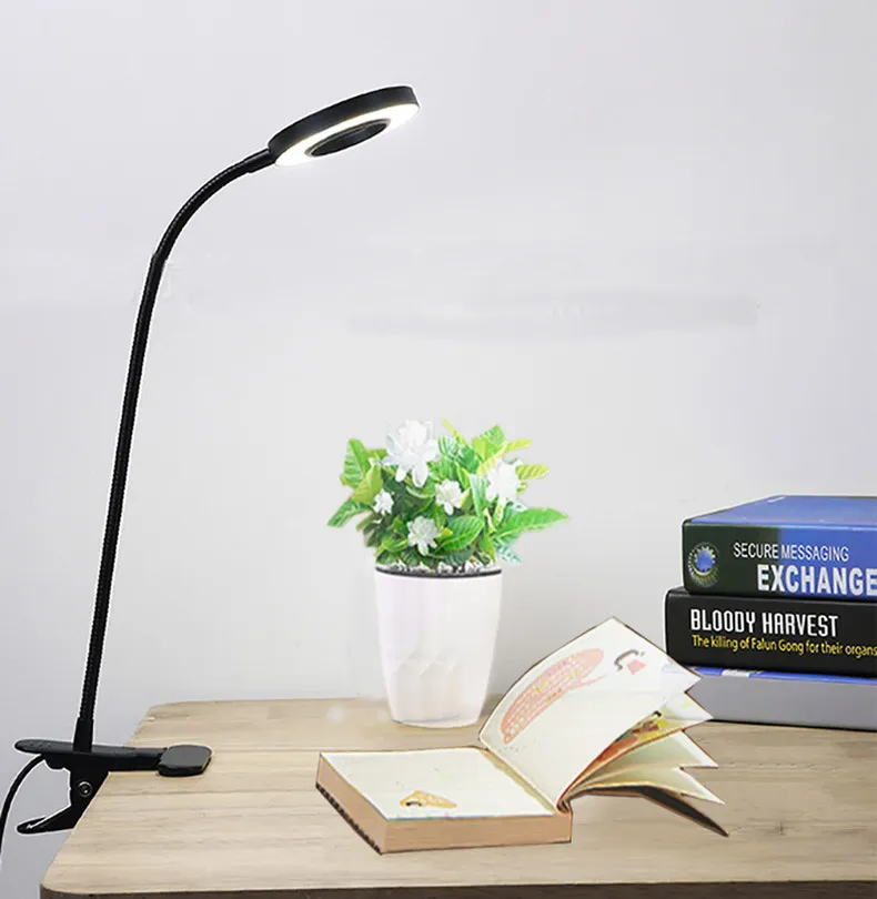 Lampes de table USB LED Gadget lampe de bureau pince lampe de chevet à intensité variable avec pince lecture soins des yeux nuit bébé enfants plus âgés pour chambre