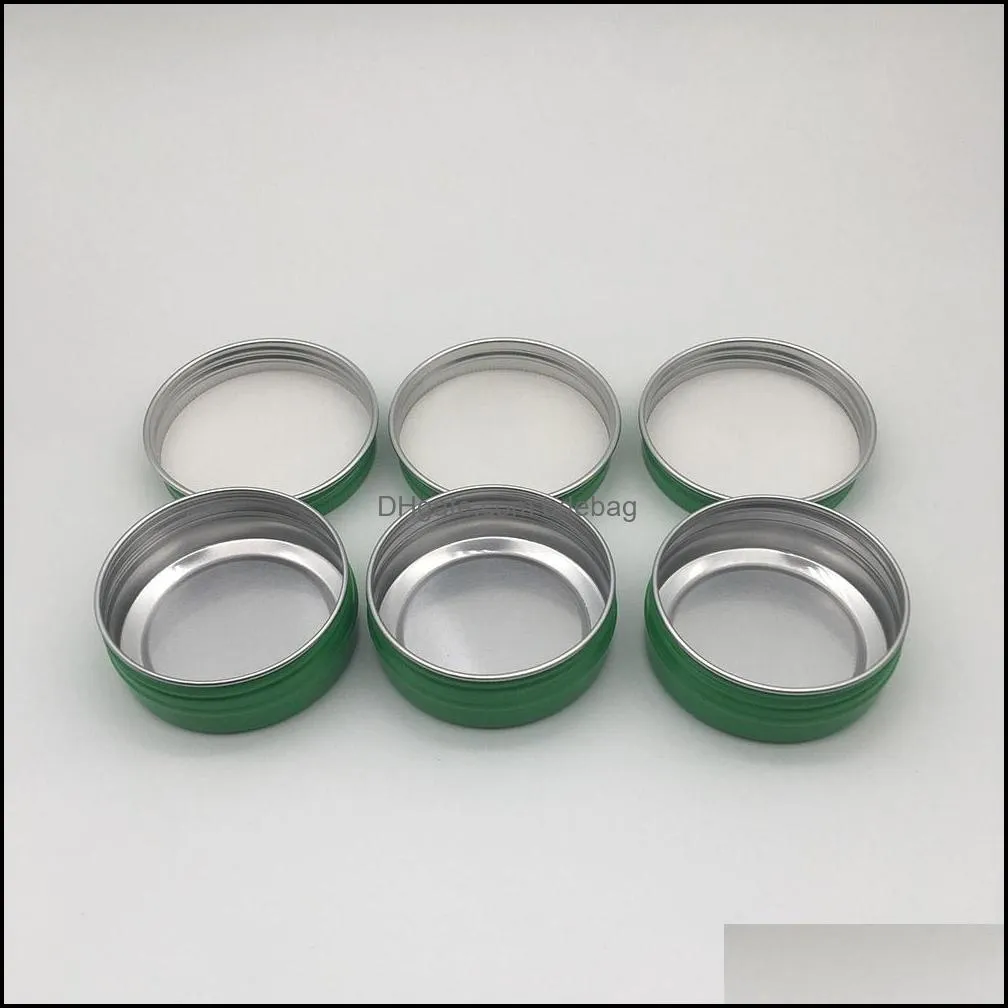 1Oz/30ml 30g green Aluminum Tin Jars Cosmetic Sample Metal Tins Empty Container Bulk Round Pot Screw Cap Lid new packing