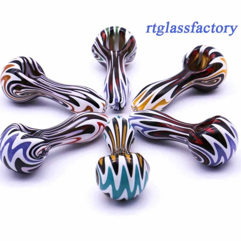 colorful Glass smoking Pipe Nice 10cm hand new design spoon pipes samll bubblers gift oil burner pipes 2023 new