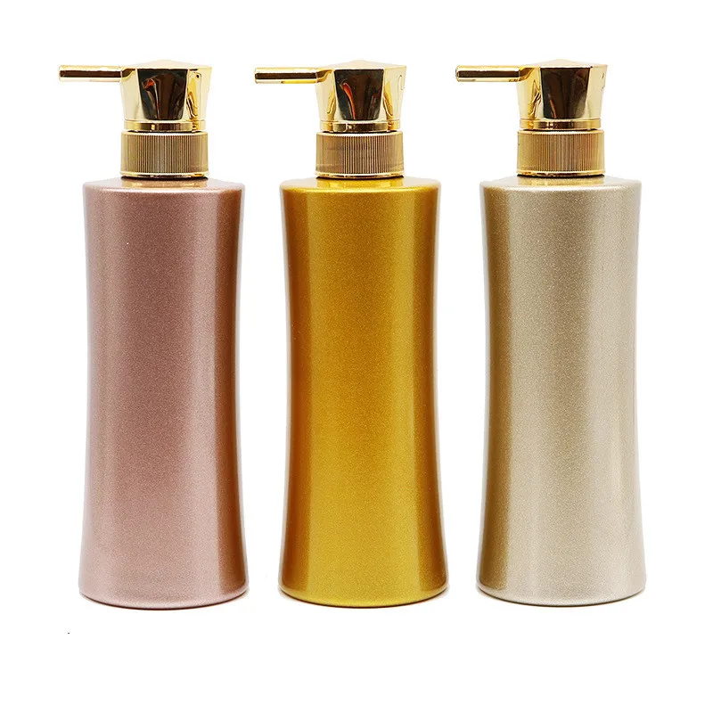 6pcs 500ml Gold Shampoo Bottle Refillable Compacts RoseGold Shower Gel Hand Sanitizer Pink Empty Jar Cosmetic Containers Bottle Packaging