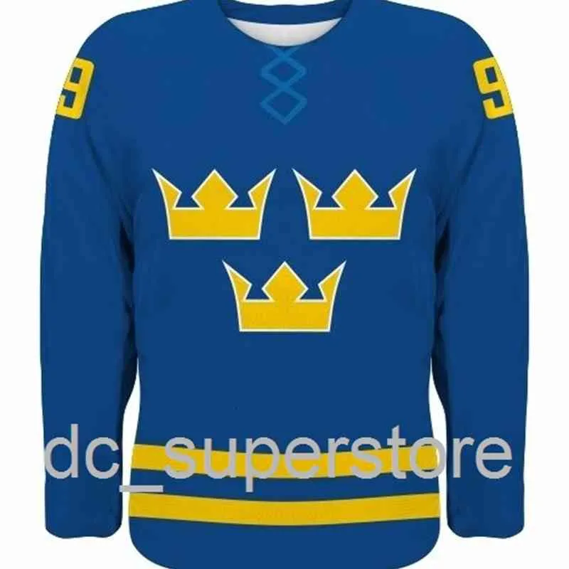Team Sweden 2024 Hockey Jersey Custom Stitched Mens Stitched Backstrom Sedin Zetterberg Karlsson Jersey XS 6XL