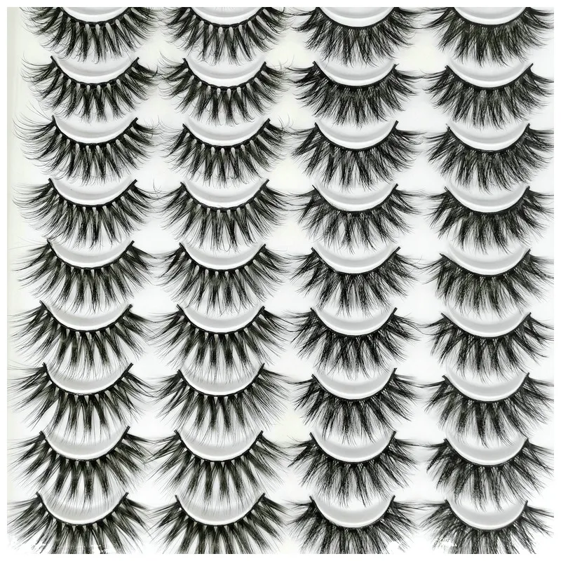 20 paires 3d vison faux cils cils livre livre naturel faux lash long maquillage extension des cils pour la beauté