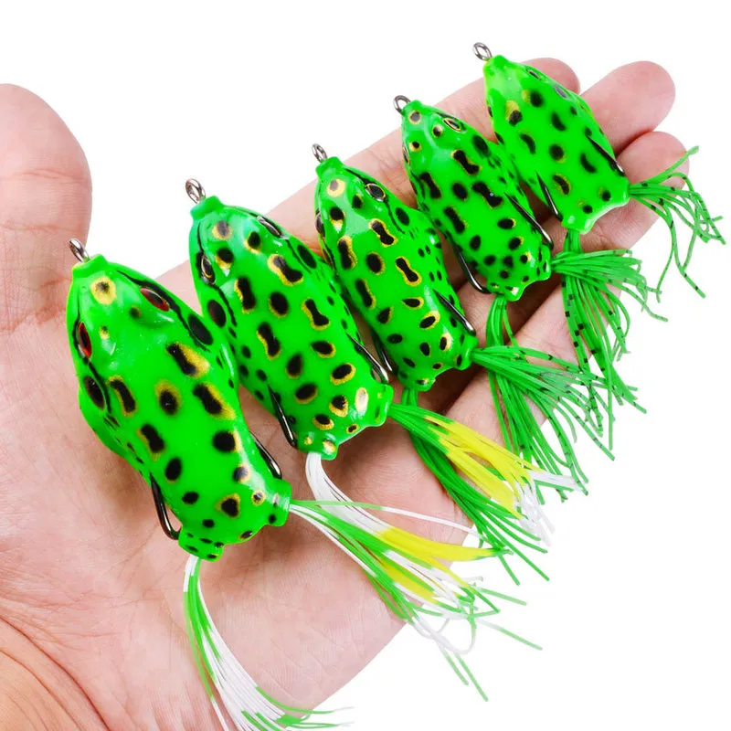 FrogSoft Set: Topwater Ray Frog Lure With 3D Eyes & Hooks For