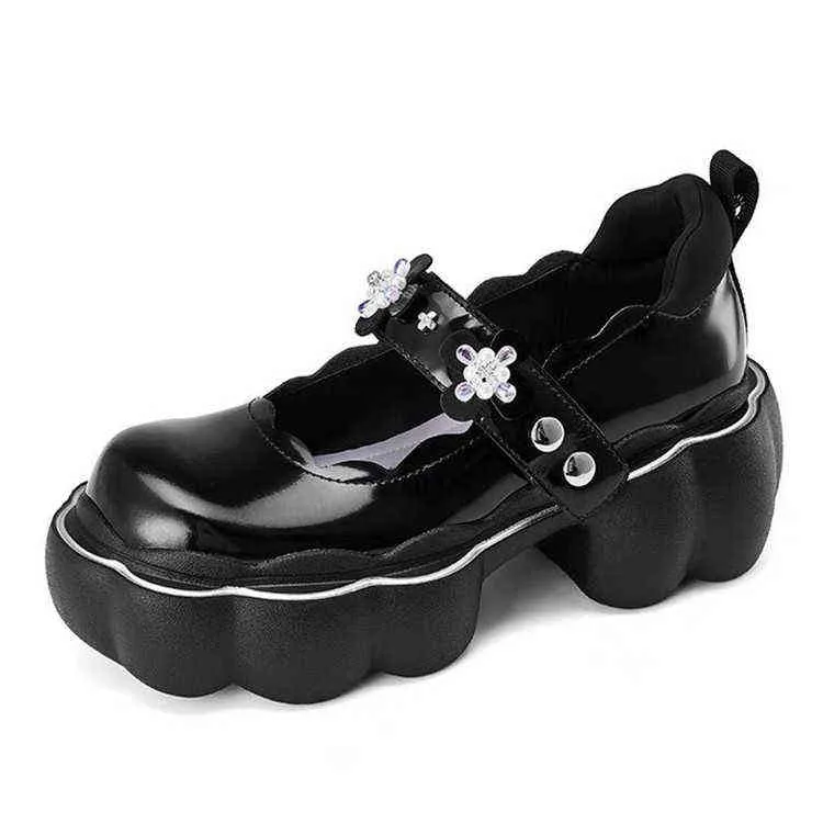 Sandales 2022 nouveau Mary Jane chaussures femmes Style japonais Vintage doux soeur filles plate-forme talons hauts Cosplay Jk Lolita 220623