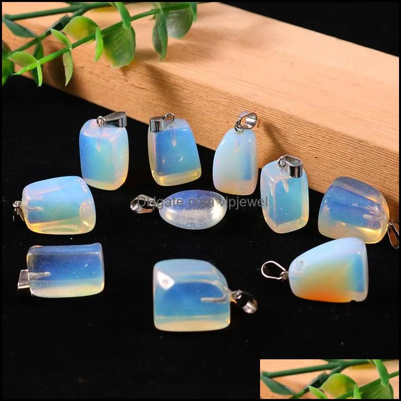 natural stone irregular charms opal tiger`s eye pink quartz healing chakra pendants diy necklaces jewelry accessories making