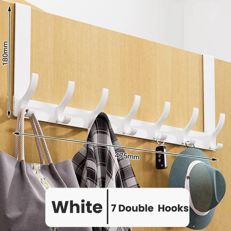 Hooks Rails Door Clothes Hanger Hem Badrumsorganisatör Rack Handduk Coat Space Aluminium vägg hängande kök accessoarer