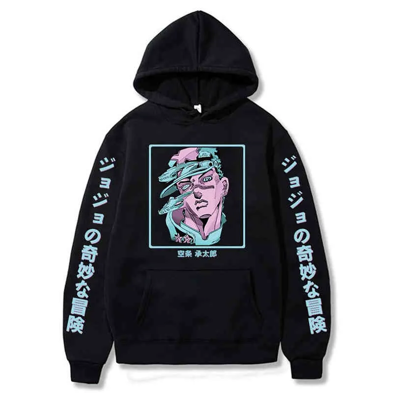 New Anime Jojo Bizarre Adventure Jotaro Kujo Print Hoodie Men/women Harajuku Oversized Vintage Streetwear Clothes