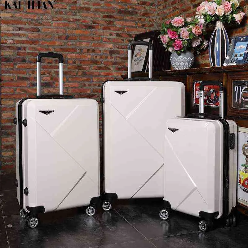 '' Inch Rolling Bagages Valise de voyage sur roulettes '' Carry Op Cabine Trolley Bag Abs PTC Fashion Set J220708 J220708