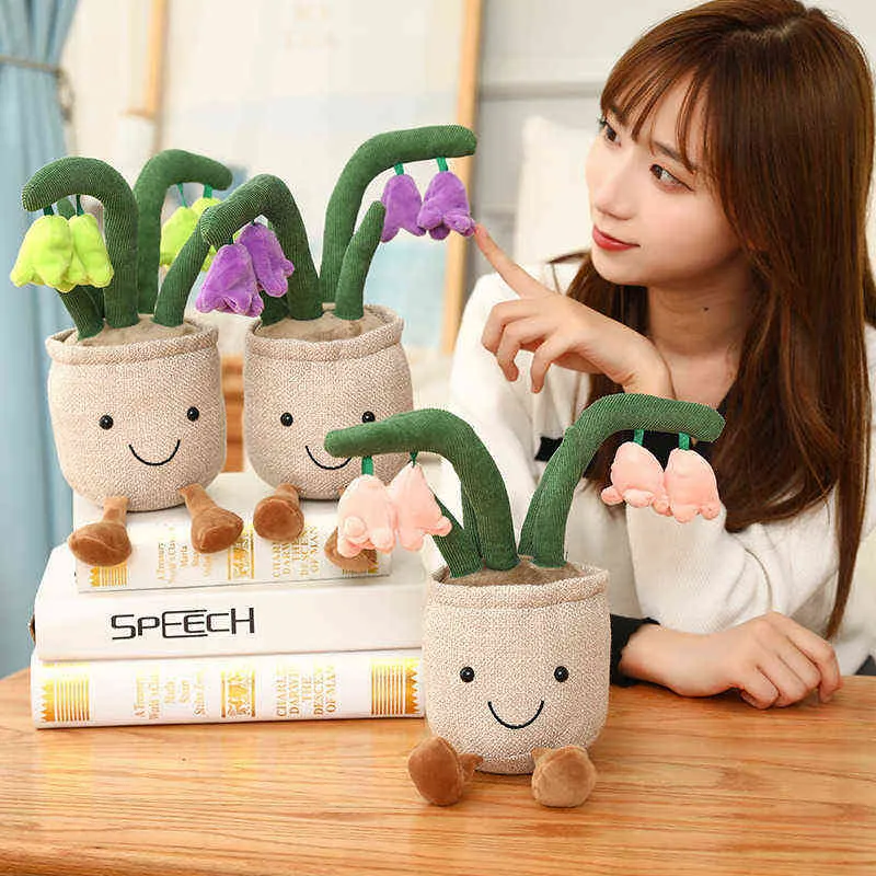 Cm Kawaii plantes en pot en peluche doux rempli Anime Simulation Cactus Bluebell fleur décor à la maison pour amis cadeaux J220704