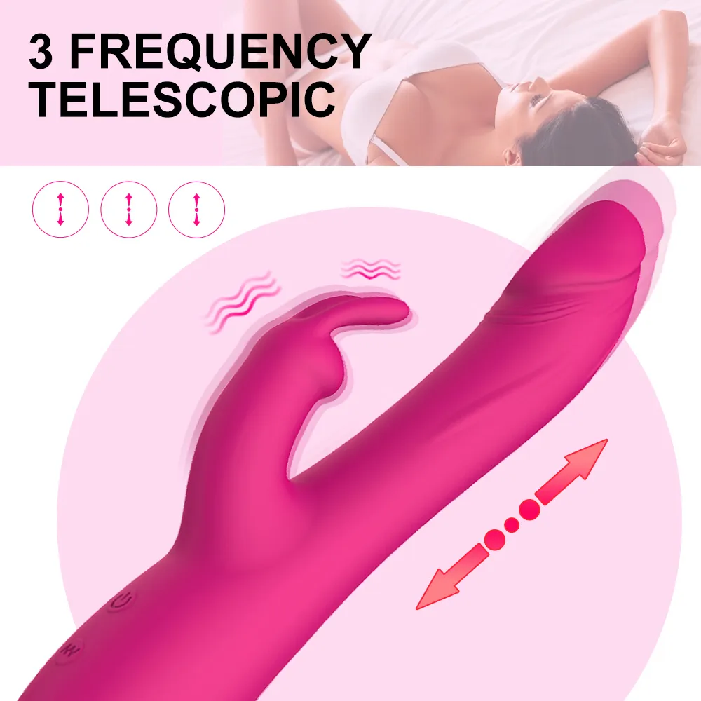 3 geschwindigkeiten Teleskop Vibrator fr Frauen Kaninchen Dildo Klitoris Stimulator Vaginalen Massager sexy Spielzeug Fr Er