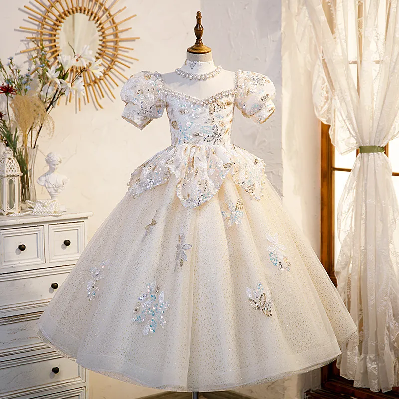Vestido De Flores Rojas Para Niña, Vestido De Cump... - Grandado