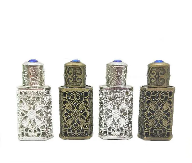 3ml Antiqued Metal Perfume Bottle Empty Arab Style Alloy Hollow Out SN4938
