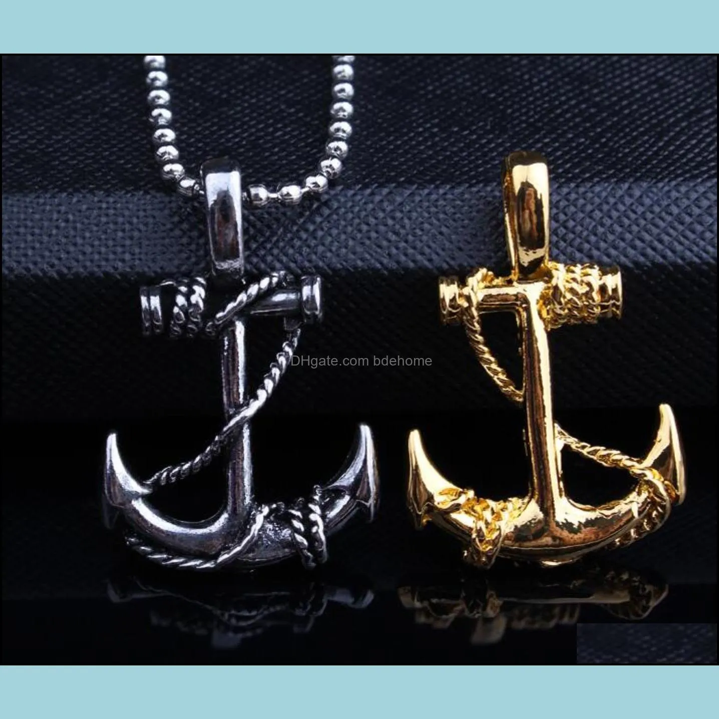 European and American fashion personality pendant Caribbean Pirates retro anchor necklace trend versatile fishhook accessories