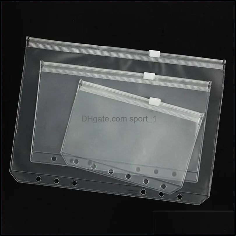 Waterproof File Folder A5/A6/A7 PVC Zip Bag Transparent Envelope Pouch Frosted Zipper Pocket Portable Storage Bags