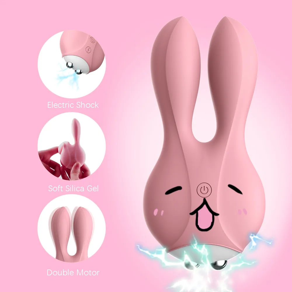 12 Frequenz Dual Motor Rabbit Vibrator sexy Shop Vaginal G-Punkt Massagegerät Elektroschock Weiblicher Masturbator Spielzeug für Paare