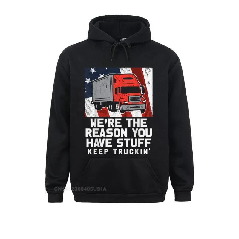 Heren Hoodies Sweatshirts Reden Stuff Houd Truckin USA Vlag Truck Trucker Driver Hoodie Dames Modieuze Herfst Gepersonaliseerde Kappen
