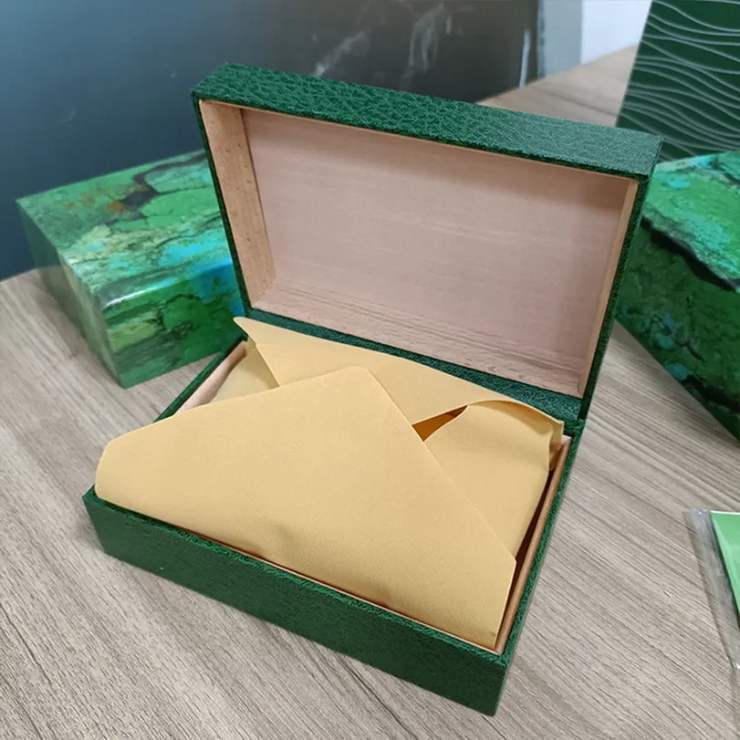 Women Rolex brand upgrade Top Luxury boxes Mens For Watch Box Original Inner Outer Watches Lady Boxes Men Wristwatch Green booklet card Cases Accessories submarine