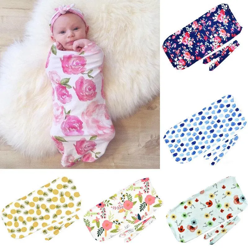 baby sleeping bag rabbit ear hair Newborn anti-kick Christmas Blanket Bags Photography Photo Props flower printed