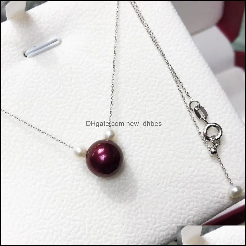 wholesale high quality 11-12 mm edison pearls with 4mm freshwater pearl sterling silver necklace pendant S925 18 inches XL1C116