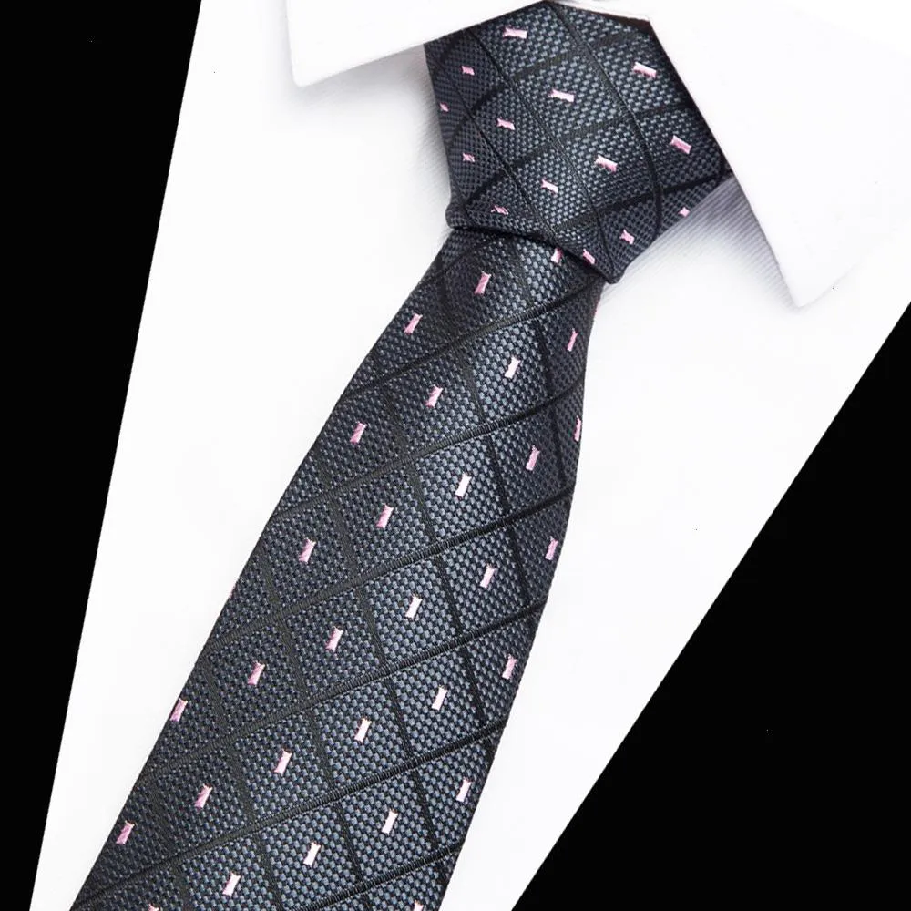 7cm Mens Print Pattern Ties For Slim Neckties Polyester Jacquard Skinny Neck Tie Wedding Narrow
