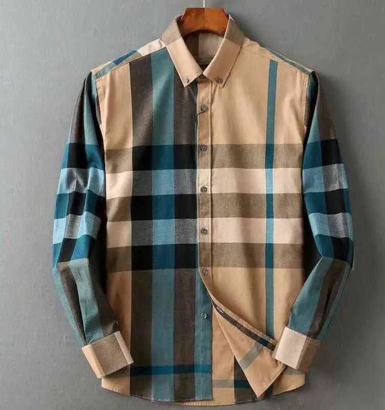 estilo europeo nueva estación primavera y otoño camisa de los hombres versión de camisa delgada juventud negocios ocio manga larga moda negocios dres G1