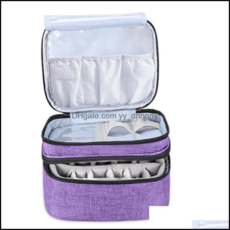 nail polish storage bag box cosmetic  oil perfume handbag double-layer portable lipstick organizerbox holder fhl61-wll