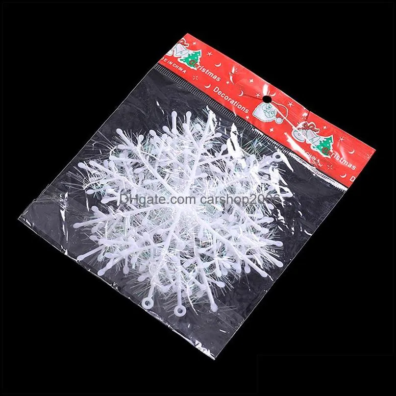 3pcs/lot christmas decoration snowflake christmas tree ornament plastic snow flake artificial snowflake decoration party supplies