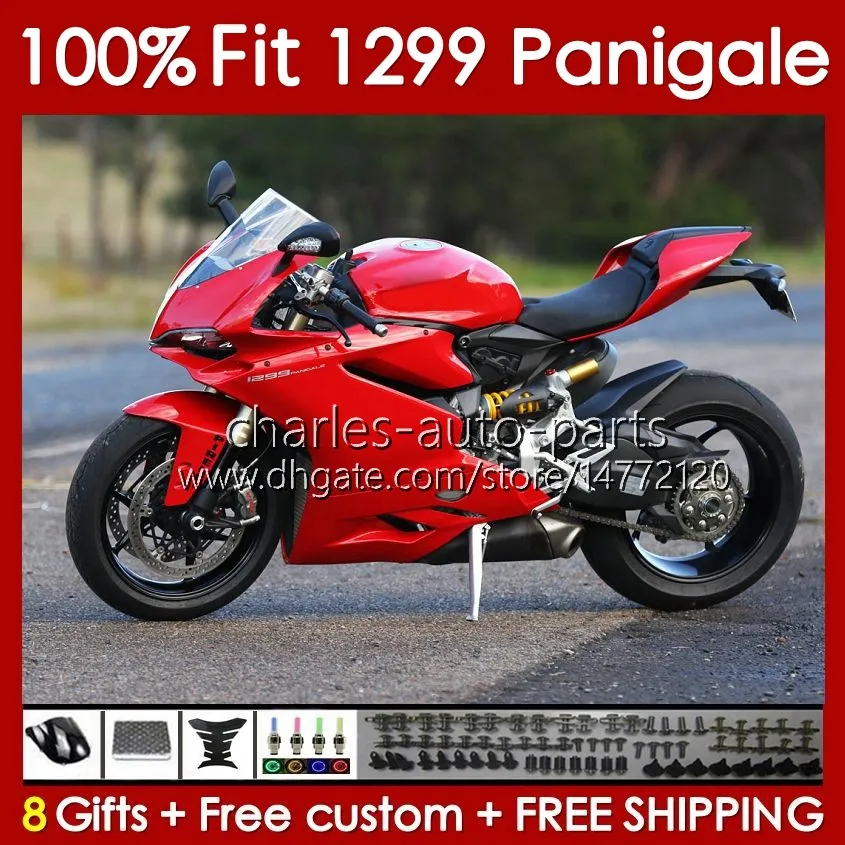 Ducati PanigaleのOEMボディ959 1299 S R 959R 1299R 15-18ボディワーク140NO.0 959-1299 959S 1299S 15 16 17 18フレーム2015 2017 2017 2018モールドフェアリングファクトリーレッドレッド