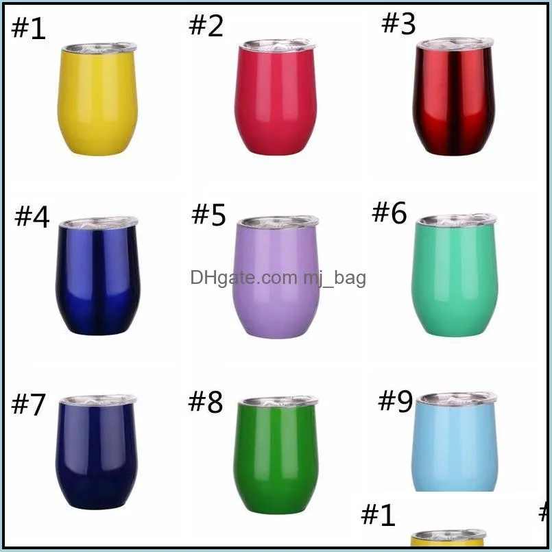 12oz stainless steel drinkware mini cup mugs egg shape cups wine glasses vacuum water bottle zwl243