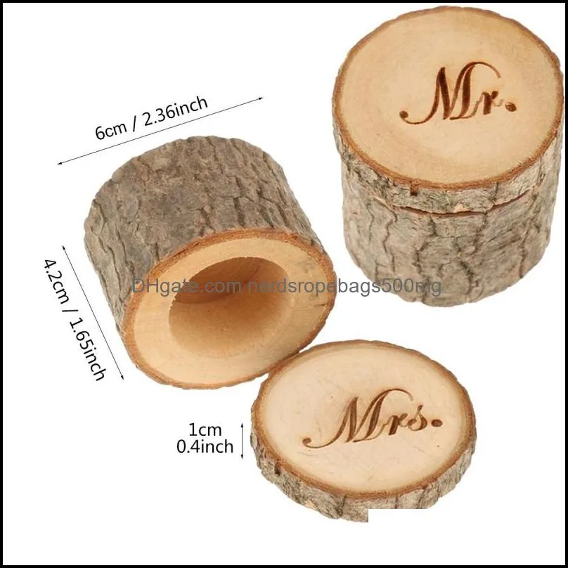 Wedding Rings Bearer Box Rustic Proposal Ring Boxes Engagement Box Wooden Rings Box Wedding Gifts Party Favor RRE13352