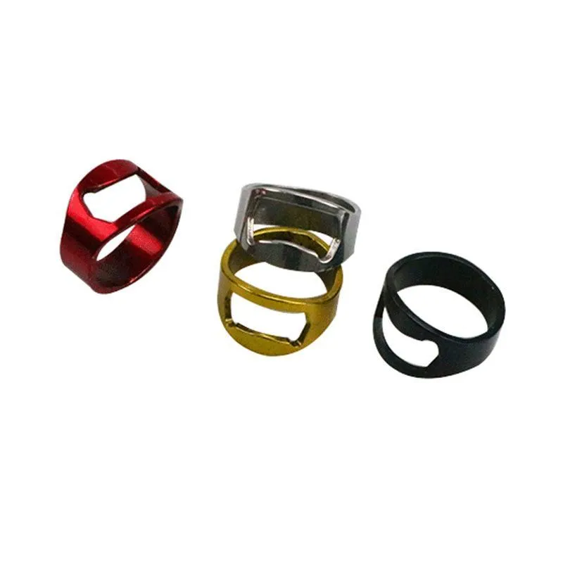 New Portable Finger Ring Bottle Opener Colorful Stainless Steel Beer Bar Tool Bottel Favors k1082