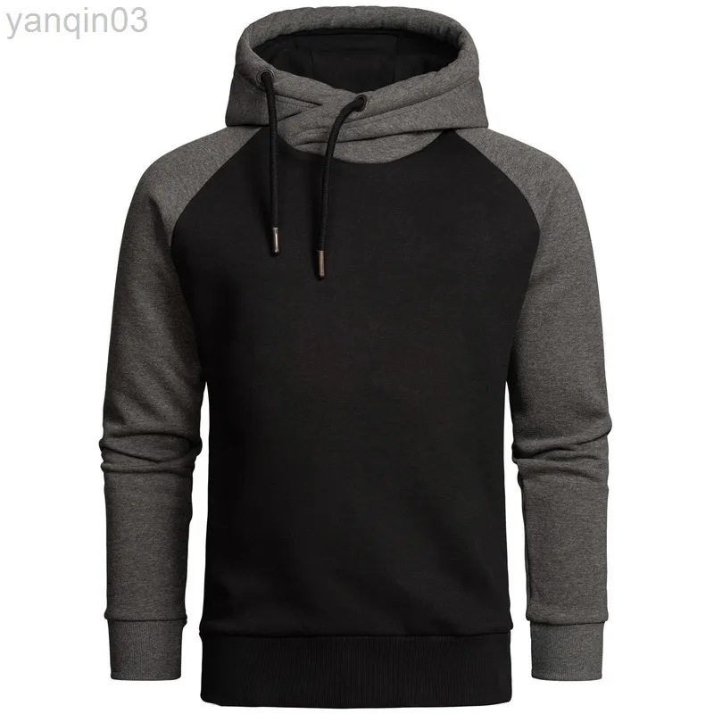 Man Hoodies Hoge Kraag Trekkoord Wollen Liner Blushirts Herfst Tryb Sport Stijl Trui Outdoor Casual Wear Mannen Kleding L220801