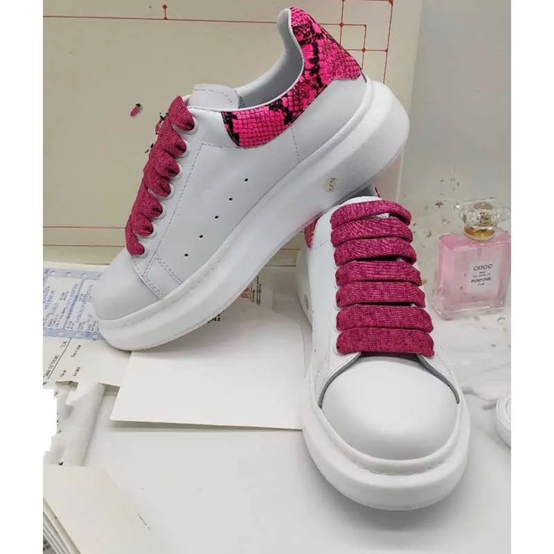Sapatos casuais pai sneaker paris moda mulheres sapato plataforma esportes treinadores morango mouse onda boca tigre web impressão vestidos tamanho35-45