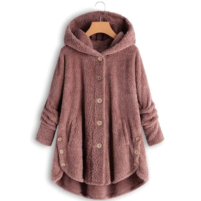 Futra damskie płaszcze wełny 2022 Autumn Zima płaszcz Kobiety ciepłe misie wełniane kurtka Pluszowa plus m-4xl