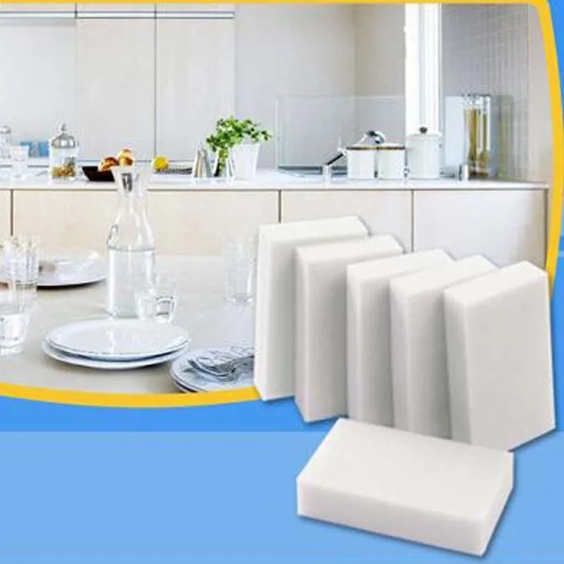 Scouring Pads 500 pcs/lot White Magic Melamine Sponge Cleaning Eraser Multi-functional Sponge Without Packing Bag Household