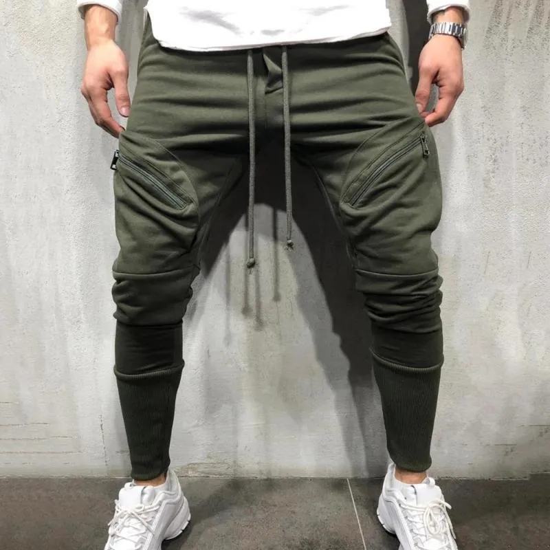 Pantalon masculin High Elastic Men 2022 confortable Couleur solide DrawString Design Jogging pantalon pour les Wearmen quotidiens