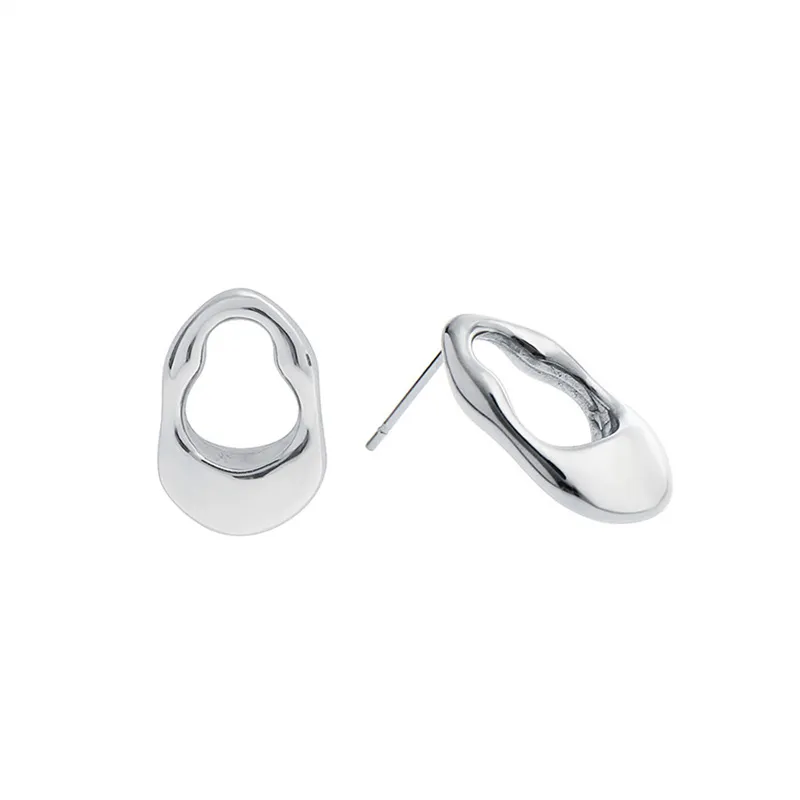 Boucles d'oreilles irrégulières en forme de gouttelette creuse, style Hip-Hop Street, en acier titane, minimaliste, accessoires de haute joaillerie pour hommes et femmes